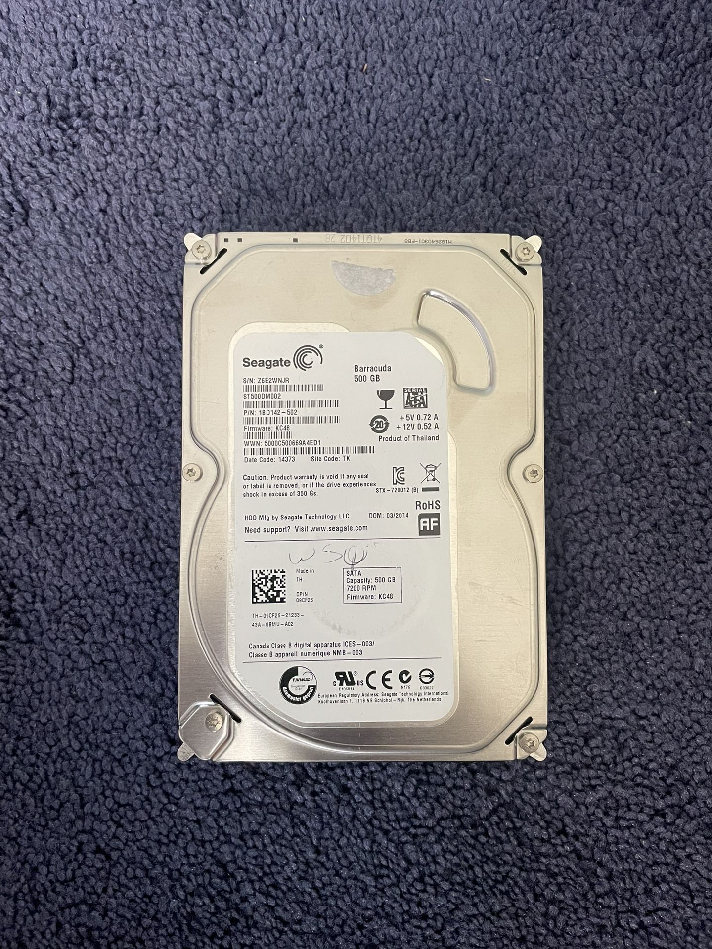 Seagate Barracuda ST500DM002 500GB SATA III 3.5 in Desktop Hard Drive