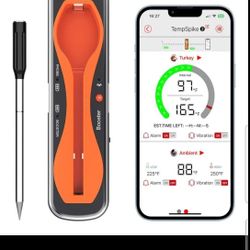 ThermoPro TempSpike 500 ft Wireless Meat Thermometer Digital

Bluetooth Meat Thermometer for Beef Lamb Chicken Turkey

Smoker Acccessories for Rotisse