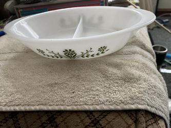 Vintage Glasbake Divided Casserole Baking Serving Dish 