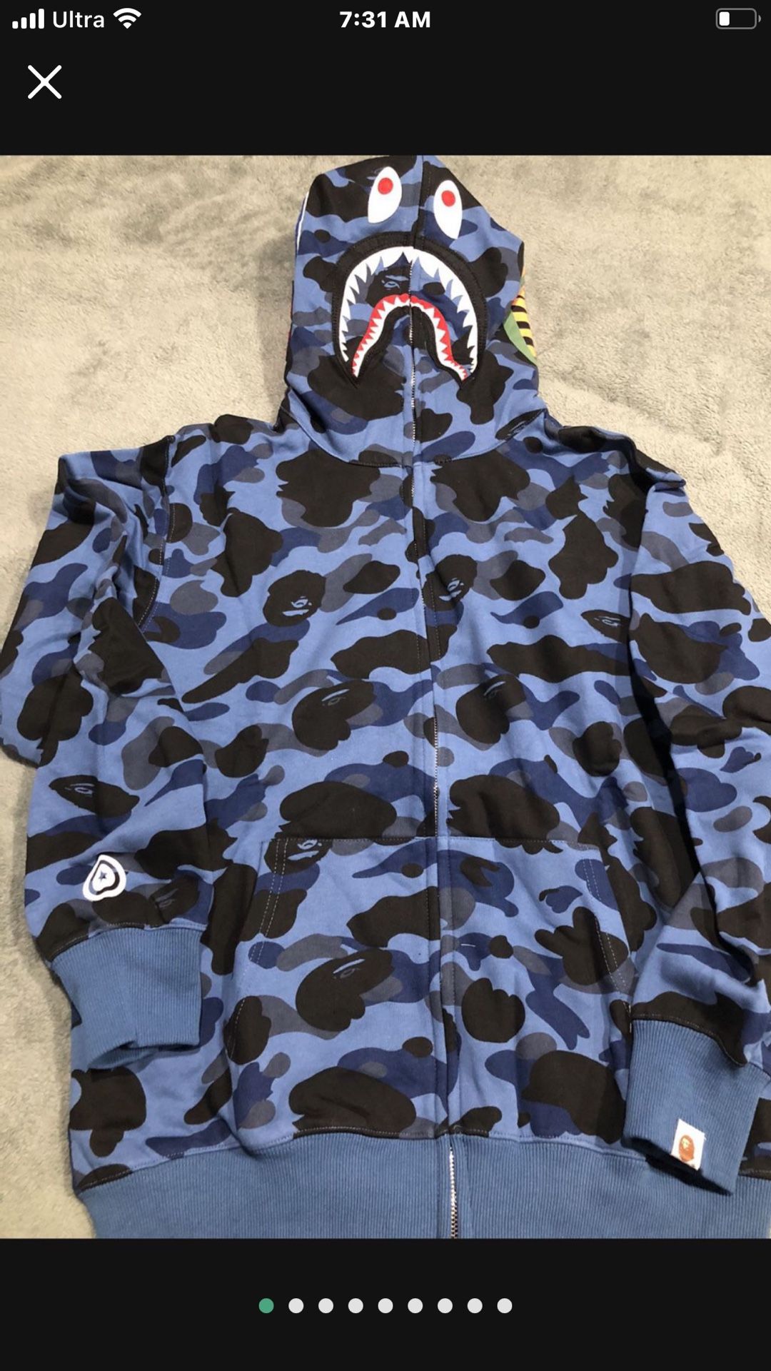 Blue Bape Hoodie.    S,m,l,xl