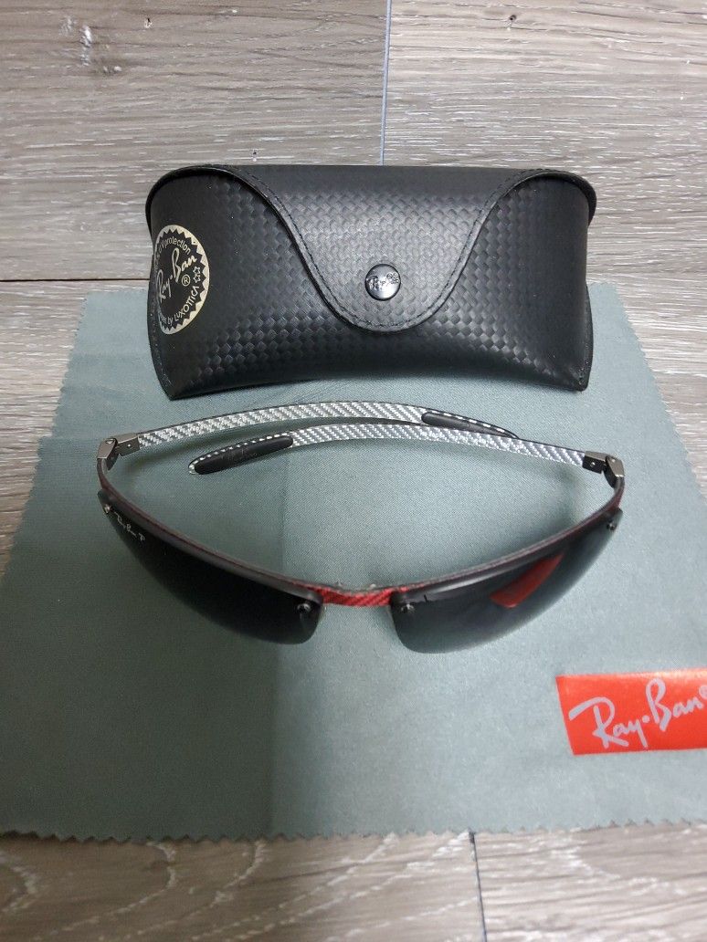 Ray-Ban Tech Rb 8305 Red Carbon Fiber 142/t3 Polarized Sunglasses