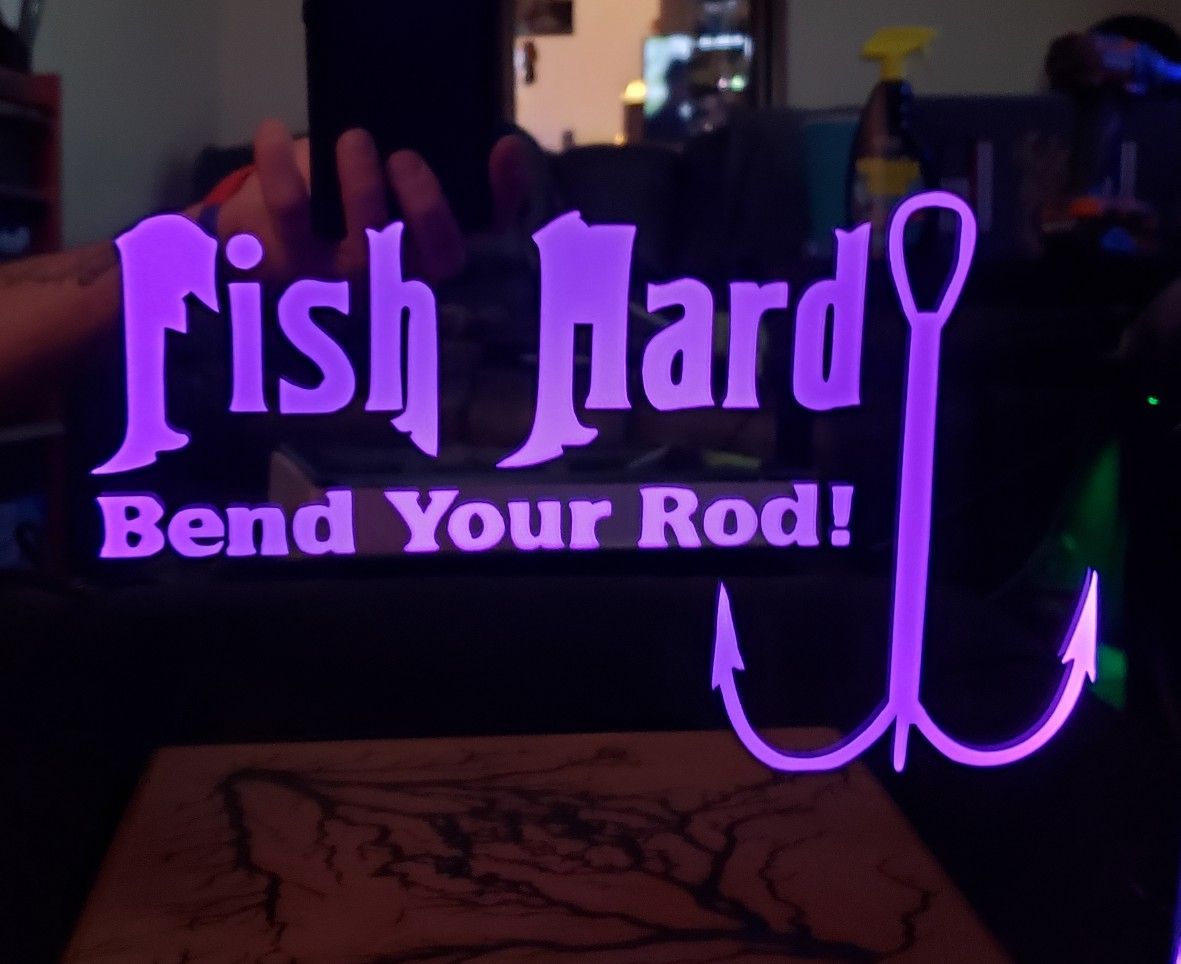 Ffish hard etched lighted mirror