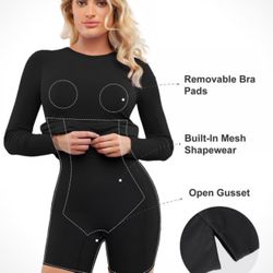 Robe mi-longue amincissante à manches longues et col ras du cou en modal Shapewear