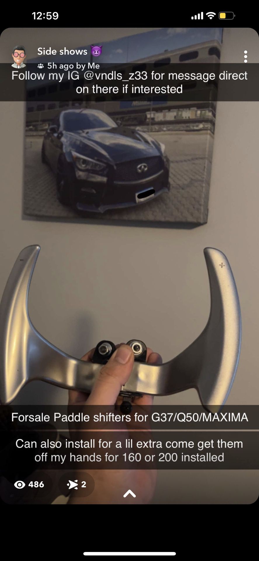 Paddle Shifters for G37/Q50/Maxima