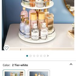 2 Tier Turntable Makeup Organizer 