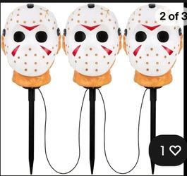 New in Box Friday 13th Jason Vorhees light up lawn stakes