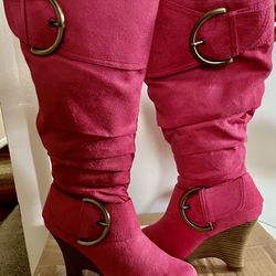 Hot Pink Boots , Size 7,  Runs A Lil Small