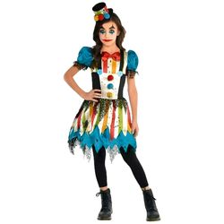 Creepy Clown Girl’s Costume (2 Pieces) – Size Large (12-14)