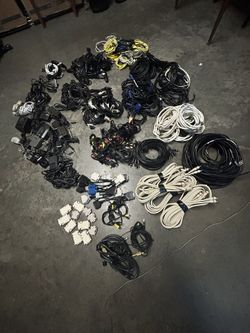 A variety of plugs and cords