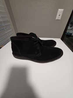 John Varvatos Men's Hipster Chukka Black Suede Lace Up Ankle Boots