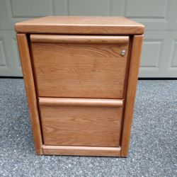 Oak File Cabinet. Solid Oak Front