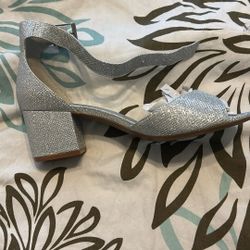 Glittery Silver 2 Inch Heel BRAND NEW  HERLS 