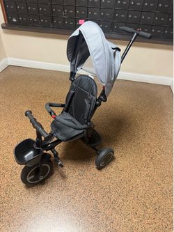 Baby Tricycle, 8-in-1 Folding Kids Trike with Removable Push Handle, Rotatable Seat, Adjustable Cano