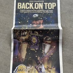 NBA FINALS LAKERS COMMEMORATIVE SECTION OCTOBER 16 2020 CHAMPIONS LEBRON JAMES