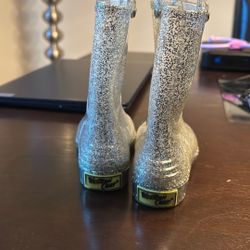 Toddler Western Chef Silver glitter rain boots 