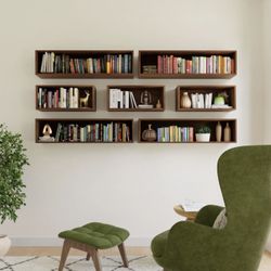 Kroger Floating Bookshelf In Walnut 