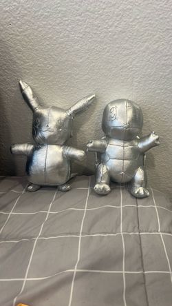 Pikachu And Squirtle silver Plush