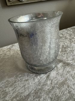 Cute Silver  Glass Decor Vase 