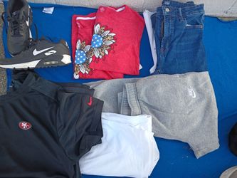 A bundle of clothes and shoes