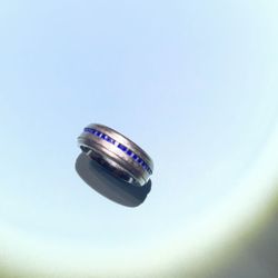 Men's 2.4Ct. Blue Sapphire Titanium Wedding Band