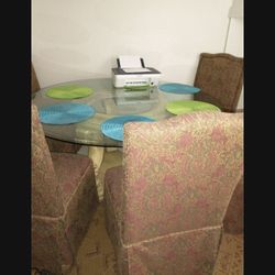 Glass Table With 4 Chairs 