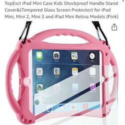TopEsct iPad Mini Case Kids Shockproof Handle Stand Cover&(Tempered Glass Screen Protector) for iPad Mini, Mini 2, Mini 3 and iPad Mini Retina Models 