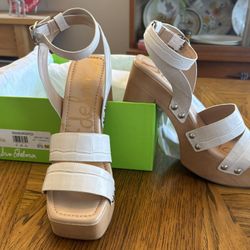Brand New Sam Edelman Ivory Strappy Heels 8.5