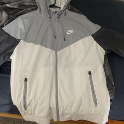 Grey/white Nike Windbreaker 
