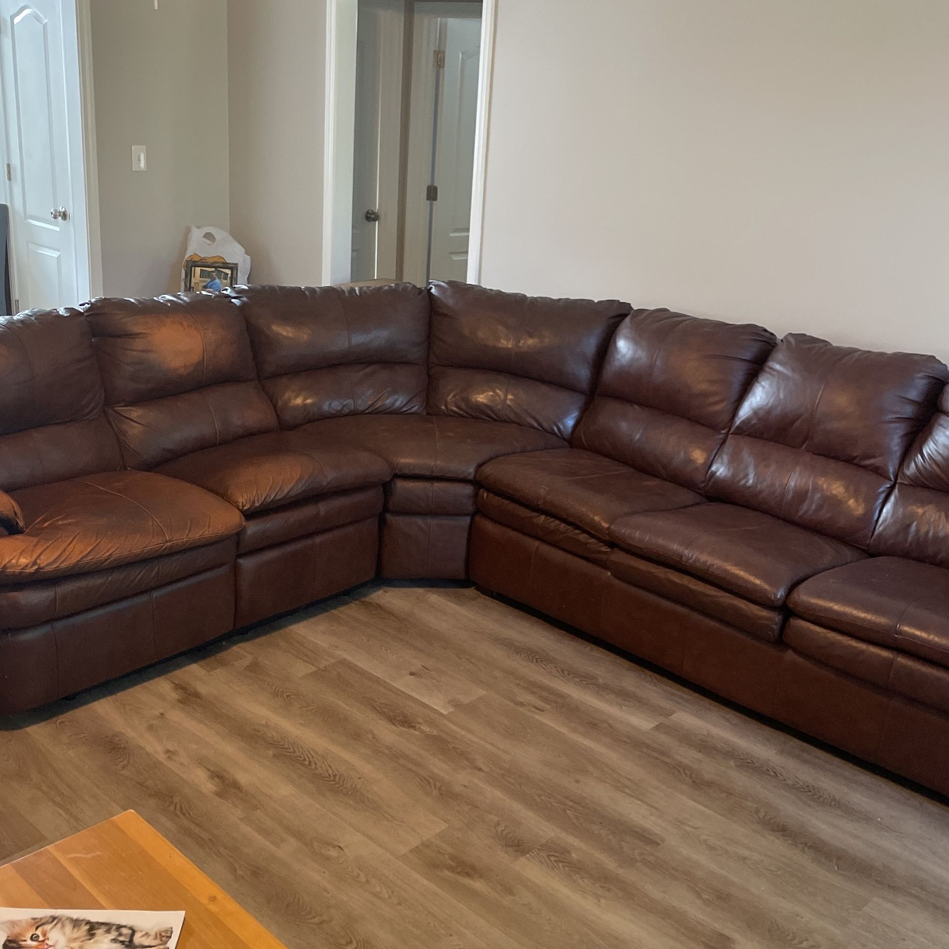 Large Leather Sectional With Pull Out Mattress