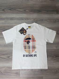 BAPE A Bathing Ape Plaid Graphic T-Shirt White