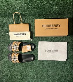 Burberry check slides SIZE EU 44/10-10.5