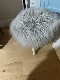Furry Vanity Stool