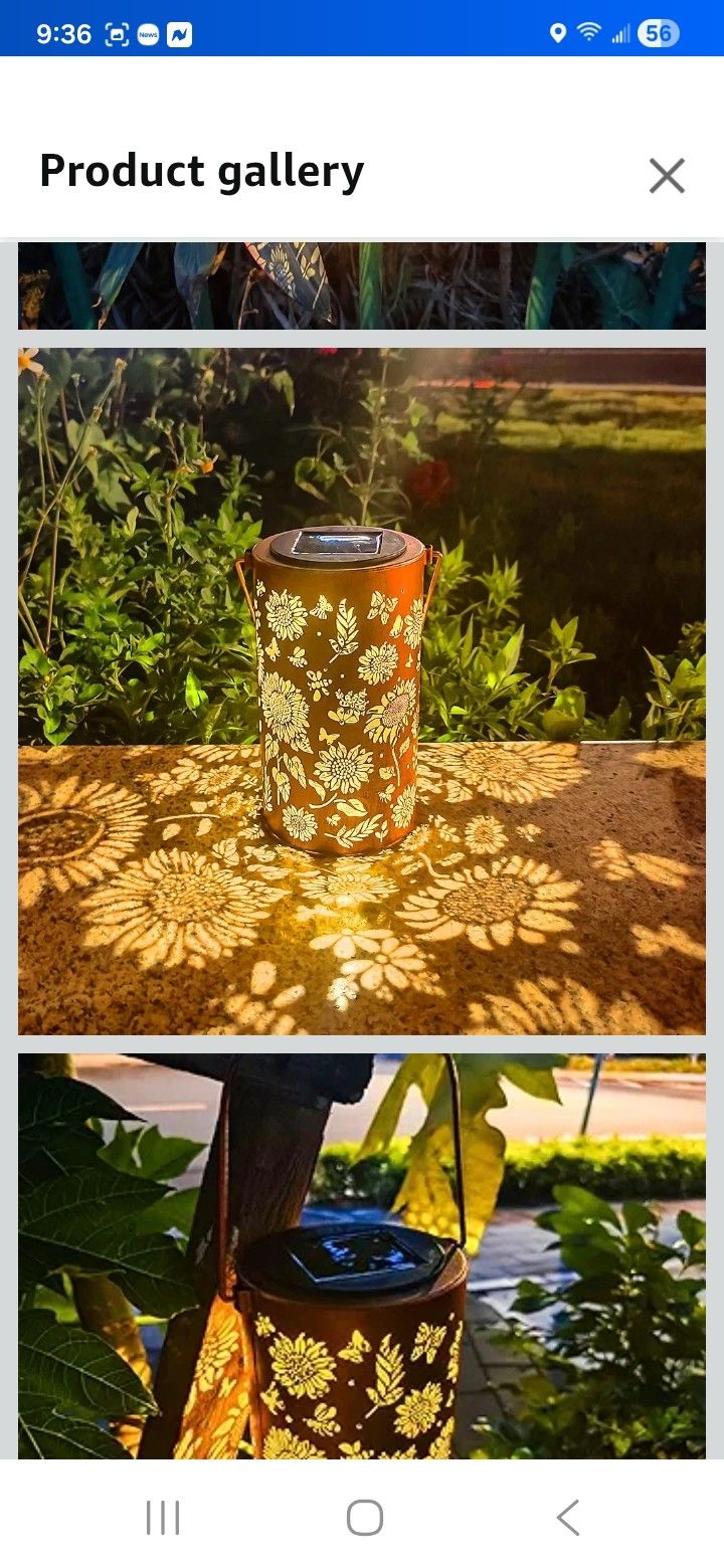 Anytalk 2Pack Sunflower Solar Lanterns Outdoor