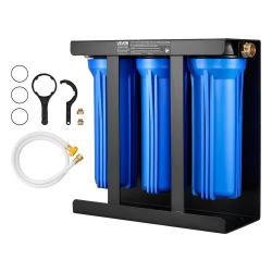 42& RV Water Filtration System, 3-Cartridge Water Filter System for Campers, Remove Sediments, Chlorine, Bad Tastes, Odors, and Most Contaminants, RV 