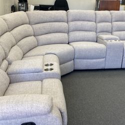 New 116x116 Fabric Recliner Sectional Couch / Free Delivery