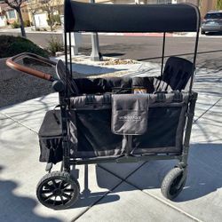 Wonderfold/Luxe+W4~All~black/4seater~kids/Luxury~wagon+Canopy