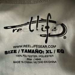Reel Life Long Sleeve Fishing Shirt XL Gray 100% Polyester Lightweight