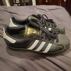 Black Adidas Superstar 9.5