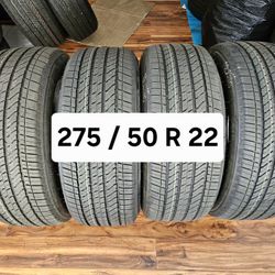 275 / 50 R 22  (4) TIRES BRIDGESTONE 