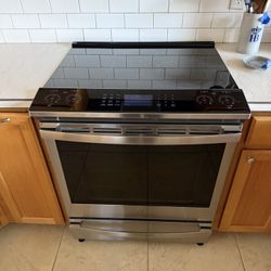 GE Profile 30” Smart 5 Burner Element Smart Slide In Electric Range