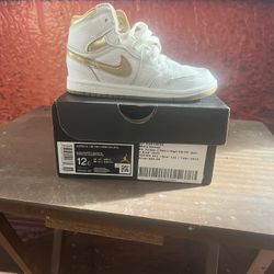 Jordan , Retro High Og, White And Gold , 12s