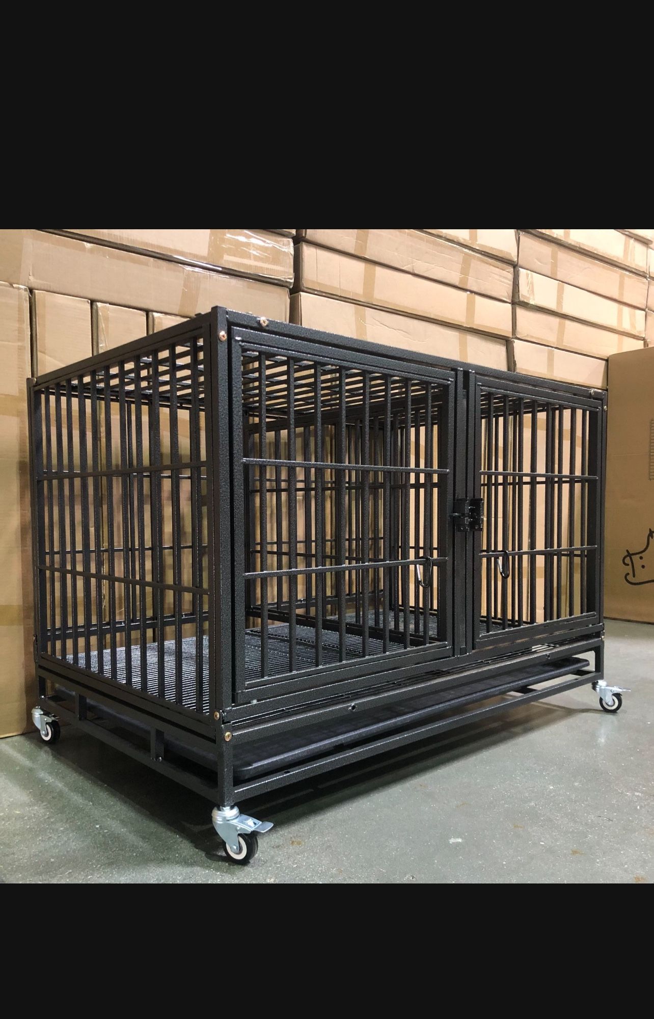 Dog Pet Cage Kenenl Heavy Duty Size 43 With Divider And Trays New In Box 📦 