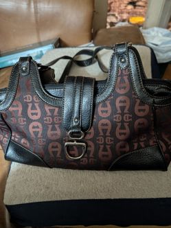 Aigner Monogram Satchel Handbag