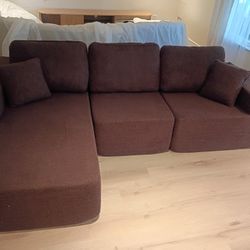 Brown Boneless Couch