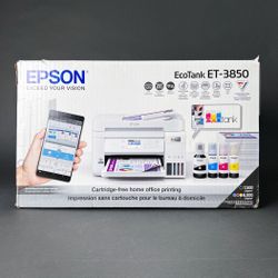 Epson EcoTank ET-3850 Wireless Color Cartridge-Free Supertank Printer NEW Scanner Copier USB Wi-Fi