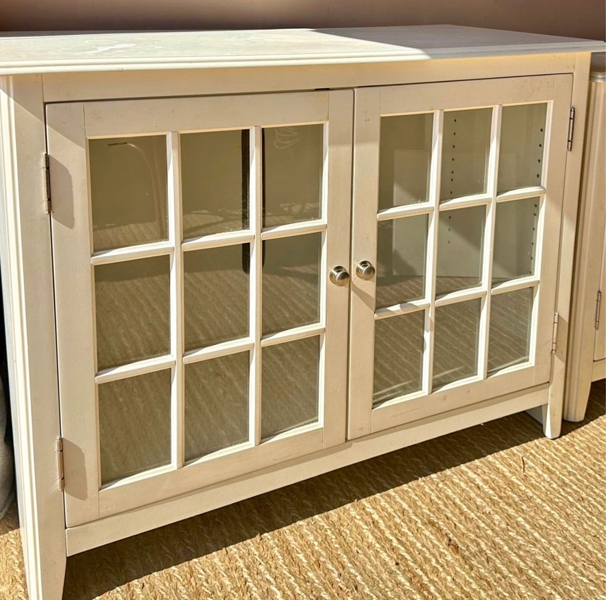 TV console cabinet with glass doors
