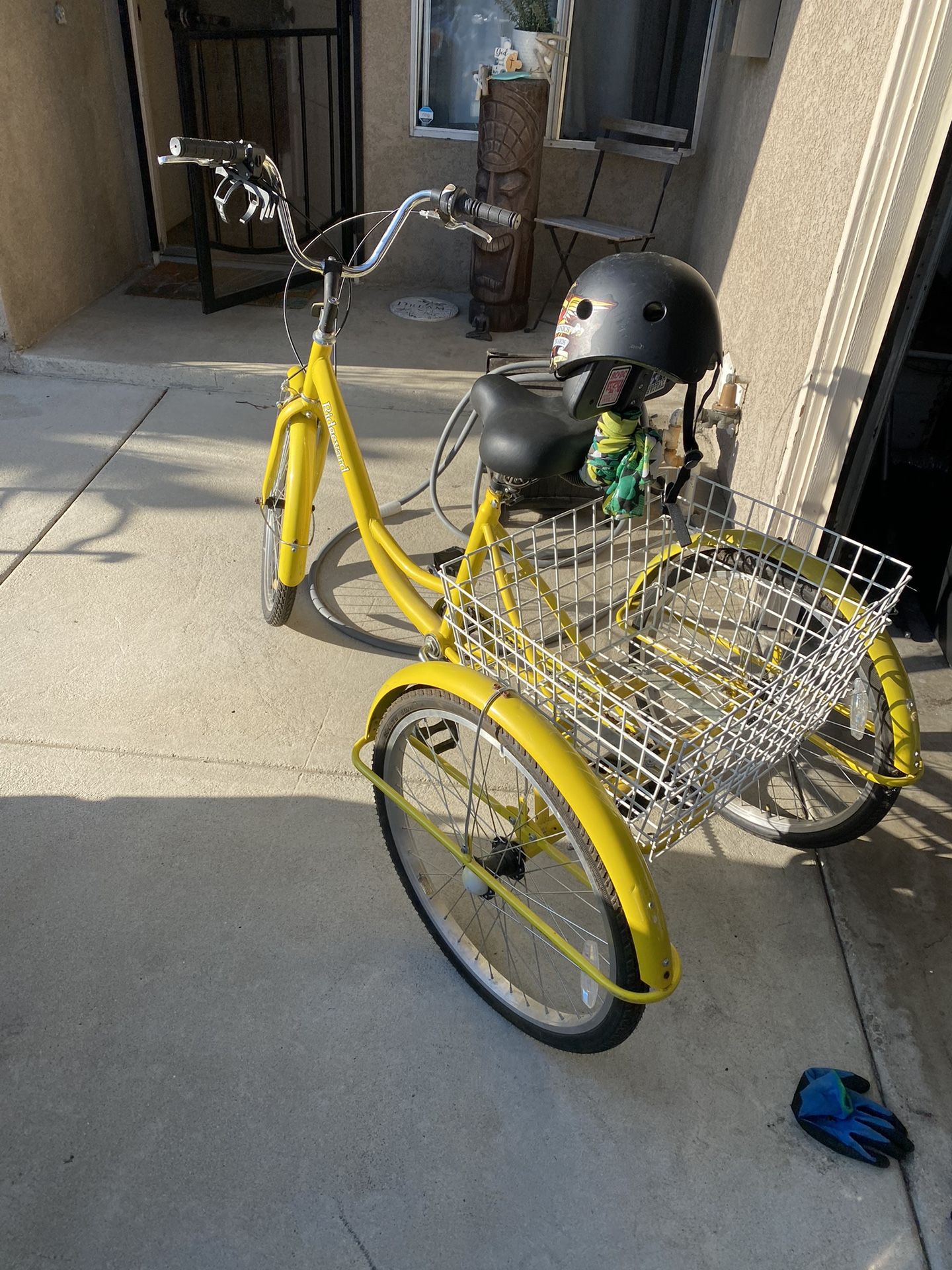 Yellow 24 Inch Wheel Adult Tricycle