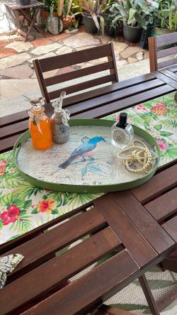 Green Oval Tray