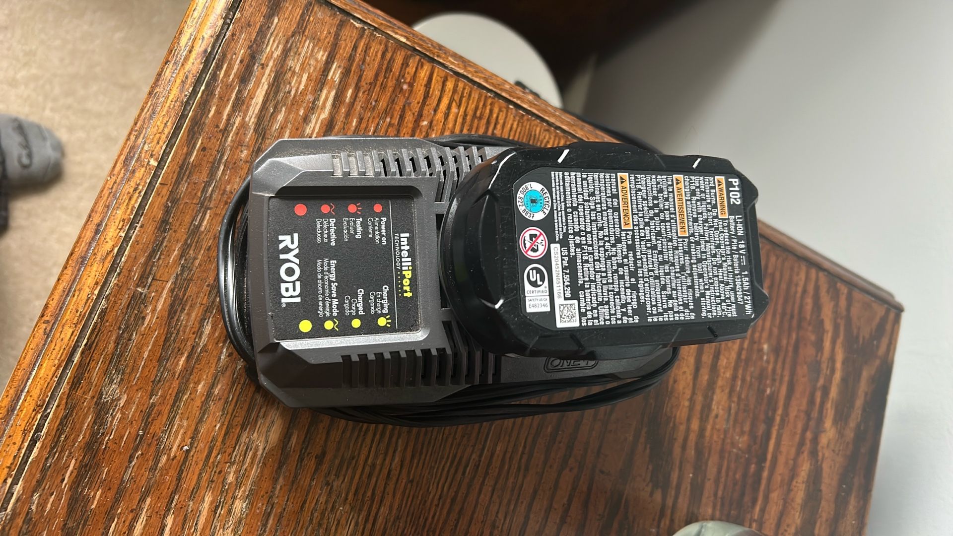 Ryobi inteleport charger and P102 Battery