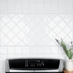 Merola Tile Twist Square White Ice 11-3/4" x 11-3/4" Ceramic Tile
